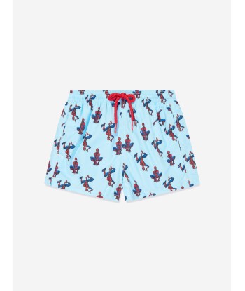 MC2 Saint Barth Boys Spidey Hanging Swim Shorts in Multicolour shop