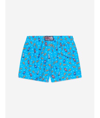 MC2 Saint Barth Boys Pizza Style Swim Shorts in Blue Le MVP de beaucoup