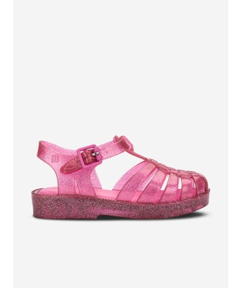 Mini Melissa Girls Possession Shiny Glitter Sandals in Pink À commander