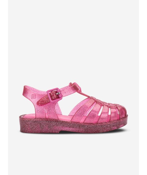 Mini Melissa Girls Possession Shiny Glitter Sandals in Pink À commander