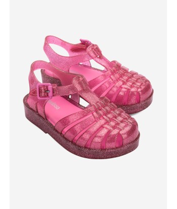 Mini Melissa Girls Possession Shiny Glitter Sandals in Pink À commander