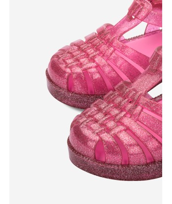 Mini Melissa Girls Possession Shiny Glitter Sandals in Pink À commander