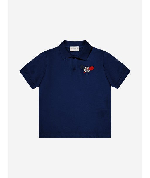 Moncler Enfant Boys Tennis Logo Polo Shirt in Navy sélection de produits