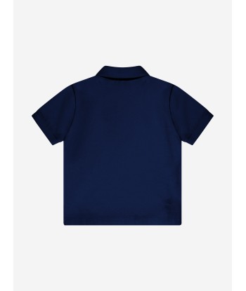 Moncler Enfant Boys Tennis Logo Polo Shirt in Navy sélection de produits