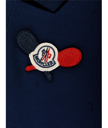 Moncler Enfant Boys Tennis Logo Polo Shirt in Navy sélection de produits