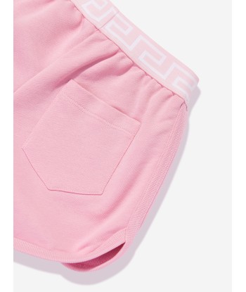 Versace Girls Embroidered Logo Shorts in Pink Les êtres humains sont 