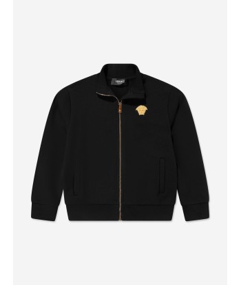 Versace Boys Embroidered Logo Zip Up Top in Black s'inspire de l'anatomie humaine