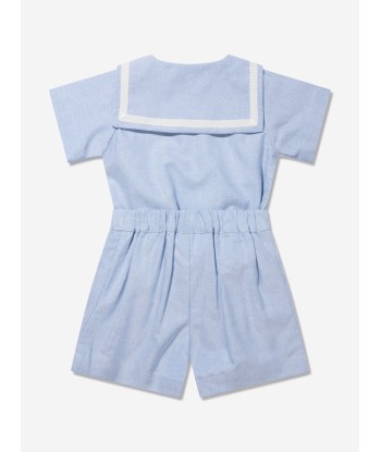 Rachel Riley Baby Boys Oxford Sailor Romper Set in Blue les ctes