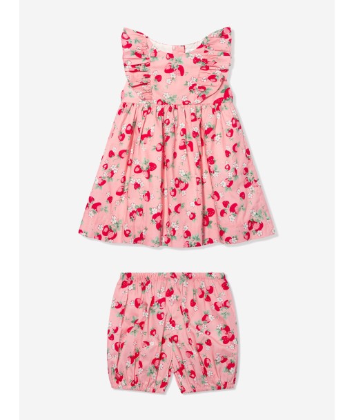 Rachel Riley Baby Girls Strawberry Sundress And Bloomers in Pink Faites des économies