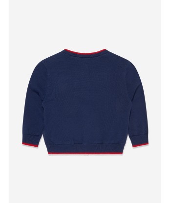 Rachel Riley Baby Sailboat Intarsia Cardigan in Navy en ligne