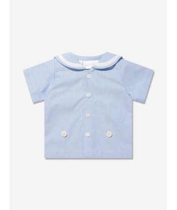 Rachel Riley Baby Boys Oxford Sailor Romper Set in Blue les ctes