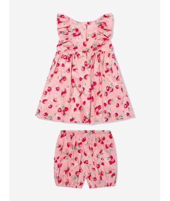 Rachel Riley Baby Girls Strawberry Sundress And Bloomers in Pink Faites des économies