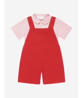 Rachel Riley Baby Boys Dungaree Set in Red la colonne vertébrale