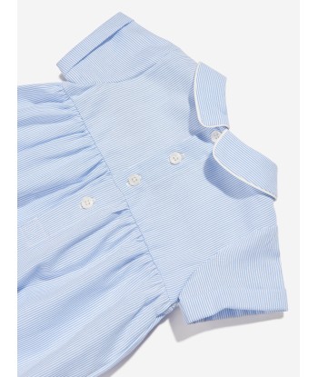 Rachel Riley Baby Boys Bunny Smocked Romper in Blue soldes