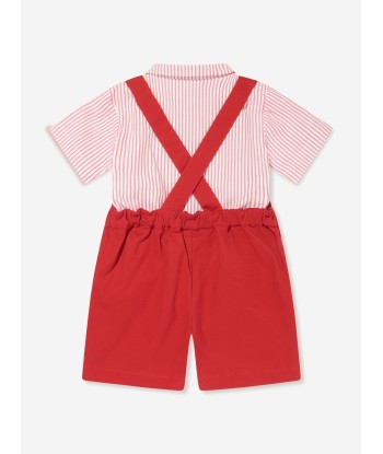 Rachel Riley Baby Boys Dungaree Set in Red la colonne vertébrale