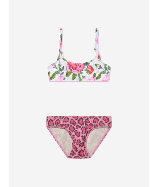 Selini Action Girls Leopard And Floral Bikini in Pink de la marque