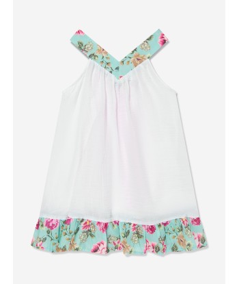 Selini Action Girls Floral Beach Dress in White en ligne