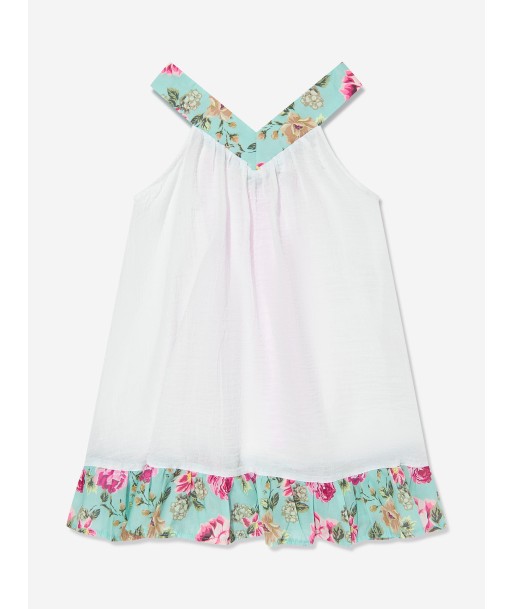 Selini Action Girls Floral Beach Dress in White en ligne