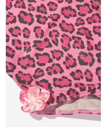 Selini Action Girls Leopard And Floral Swimsuit in Pink hantent personnes