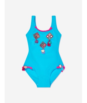 Selini Action Girls Boho Swimsuit in Blue 2024