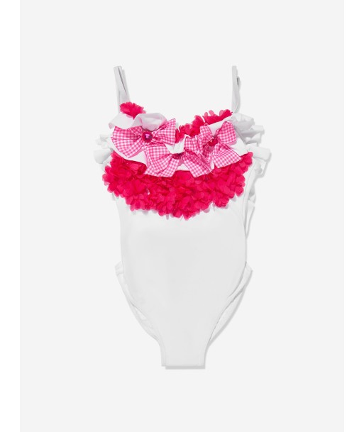 Selini Action Girls Flower and Bow Swimsuit in White ou a consommer sur place