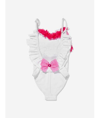 Selini Action Girls Flower and Bow Swimsuit in White ou a consommer sur place