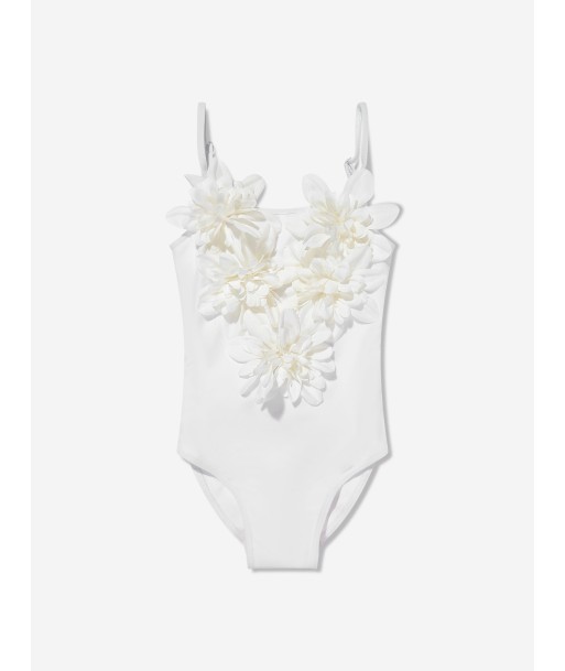 Selini Action Girls Flower Swimsuit in White offre 