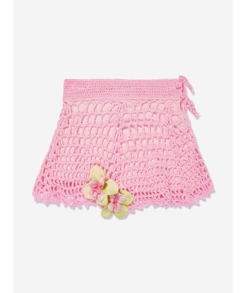 Selini Action Girls Knitted Flower Skirt in Pink de l' environnement