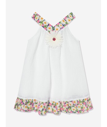 Selini Action Girls Daisy Beach Dress in White en linge