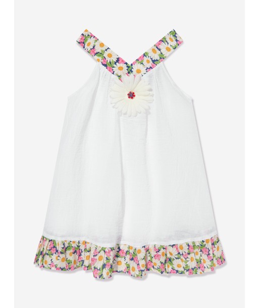 Selini Action Girls Daisy Beach Dress in White en linge