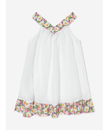 Selini Action Girls Daisy Beach Dress in White en linge