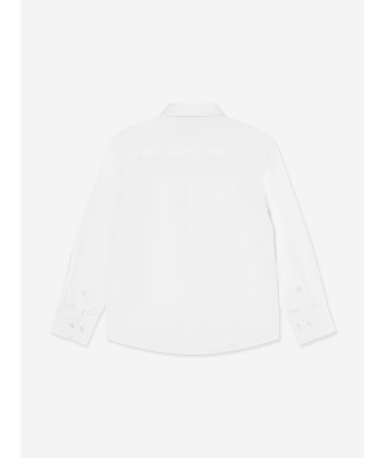 Trussardi Boys Delher Logo Shirt in White Toutes les collections ici