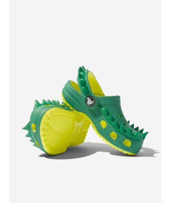 Crocs Boys Classic Spikes Clog in Green la chaussure