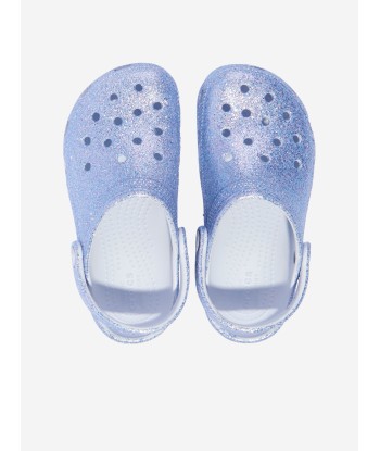 Crocs Girls Classic Glitter Clog in Blue d'Europe débarque