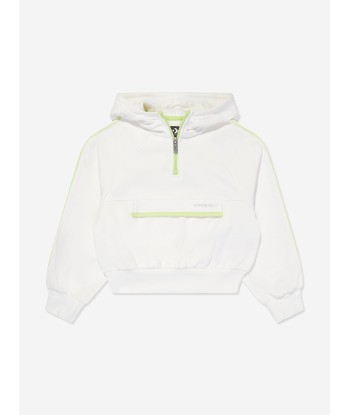 Converse Girls Half Zip Boxy Utility Hoodie in Ivory Les magasins à Paris