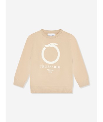 Trussardi Kids Beavi Logo Sweatshirt in Beige outlet