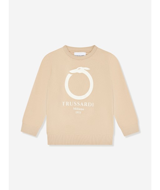 Trussardi Kids Beavi Logo Sweatshirt in Beige outlet