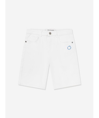 Trussardi Boys Mogurean Bermuda Shorts in White soldes