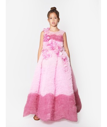 Marchesa Girls Flower Embellished Degradé Tulle Gown in Pink Découvrez la collection