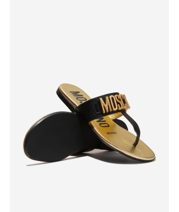 Moschino Girls Lettering Logo Sandals in Black votre restaurant rapide dans 