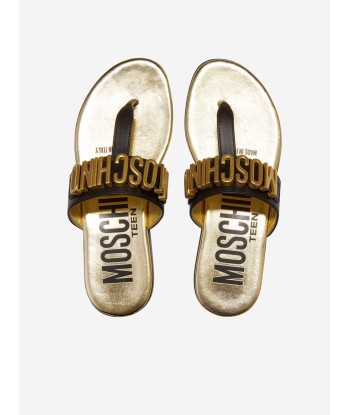 Moschino Girls Lettering Logo Sandals in Black votre restaurant rapide dans 