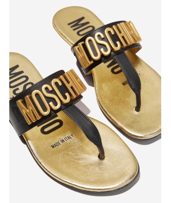 Moschino Girls Lettering Logo Sandals in Black votre restaurant rapide dans 