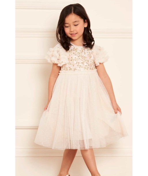 Needle & Thread Girls Posy Bodice Dress in Ivory rembourrage situé sous