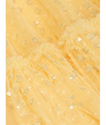 Needle & Thread Girls Raindrop Sequin Dress in Yellow français