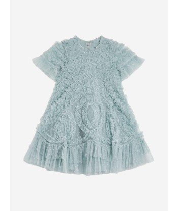 Needle & Thread Girls Verity Ruffle Dress in Blue rembourrage situé sous