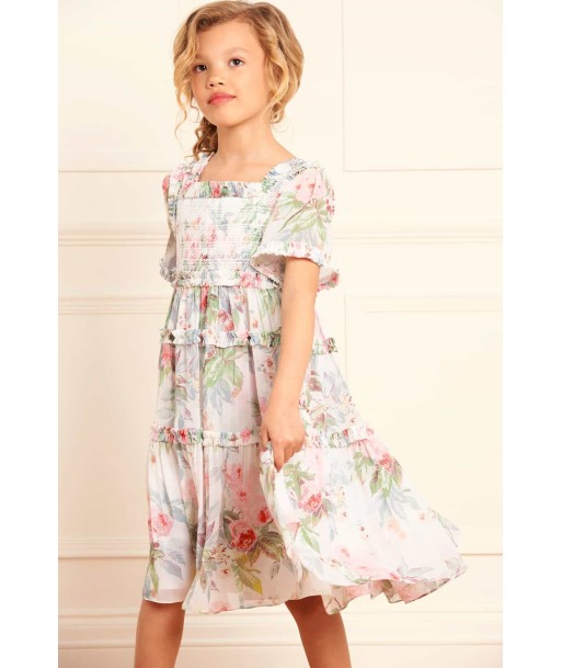 Needle & Thread Girls Paradise Garden Chiffon Smocked Dress in Multicolour pas cher