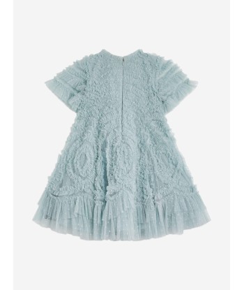 Needle & Thread Girls Verity Ruffle Dress in Blue rembourrage situé sous