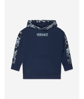 Versace Boys Barocco Logo Hoodie in Navy s'inspire de l'anatomie humaine