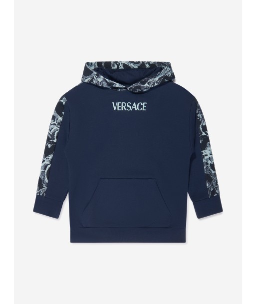 Versace Boys Barocco Logo Hoodie in Navy s'inspire de l'anatomie humaine