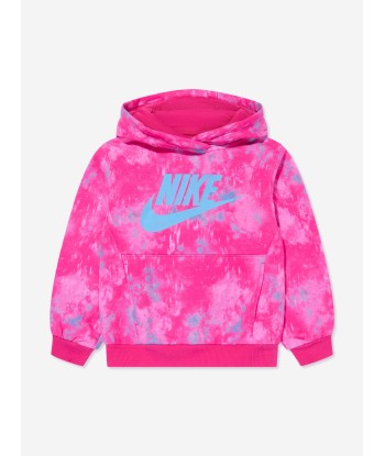 Nike Girls Printed Club Hoodie in Pink la livraison gratuite